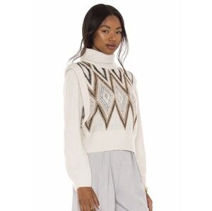 House Of Harlow 1960 X Revolve Allegra Turtleneck In Multi Diamond Wool Large